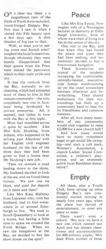 Welcome to Dalgety Bay, 1970