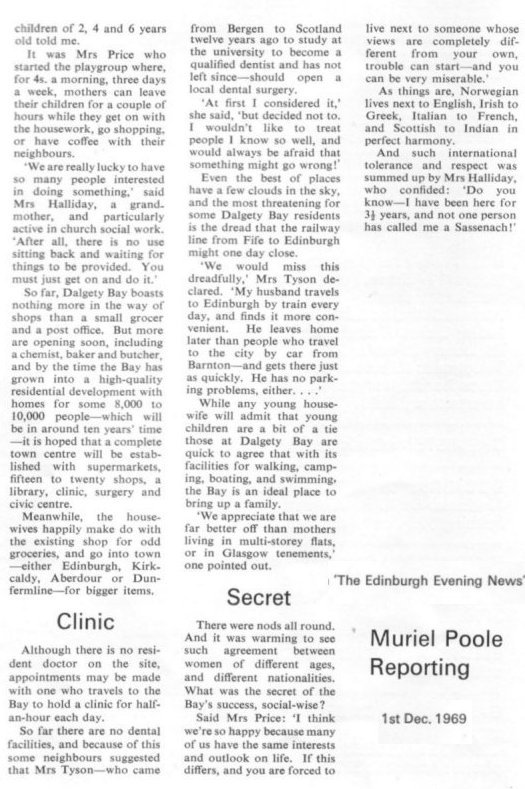 Welcome to Dalgety Bay, 1970